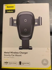 Baseus 10w Fast QI Wireless Charging Car Phone Holder Mount for Apple/Samsung