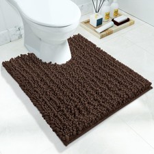 Yimobra Toilet Rug U Shaped Washable 24x20 Inch - Ultra Soft 24" X 20", Brown