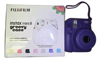 Fujifilm Instax Mini 8 Instant Film Camera Purple w/ white case