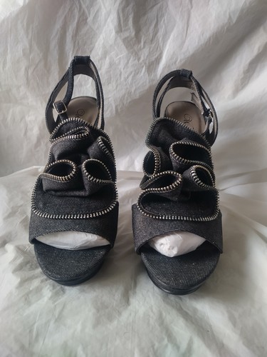 Wild Rose Shoes Heels Size 9 Denim - Picture 3 of 6