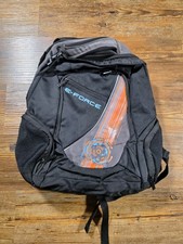 E-Force Racquetball Pickleball Backpack Book Bag Black  Orange Blue Graphic