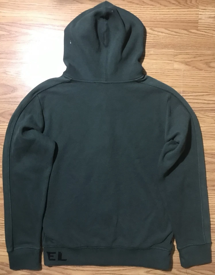 RARA Sudadera con Capucha DIESEL De Colección Cremallera Algodón Pesado Nylon Vellón M Verde Foto 2 de 4