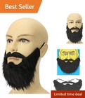 Funny Black Mustache Beard Disguise for Halloween & Costume Parties - One Size