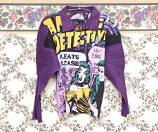 Issey Miyake Pleats Please Inspired Purple Comics Blouse Shirt Cardigan Tops