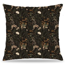 Moody Vintage Floral Pillow Covers 18x18 Double-Sided, Flower Plant Room Deco...