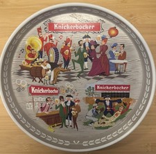 Vintage Knickerbocker Beer Tray - fun cartoon beer pub and baseball scenes