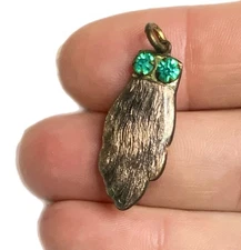 LUX Antique Enamel Rabbit’s Foot, C Clasp Pin Or Pendant Charm, Good Luck, Paste