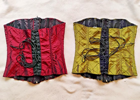 2 Beautiful Tesa Corsets Burgundy Olive Sexy Women's Intimates Waist Trainers M