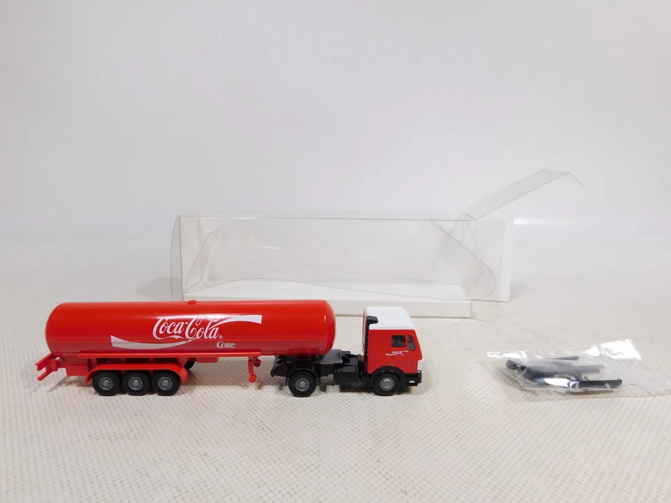Wiking 1:87 H0 Modello Pubblicitario Autoarticolato MB Coca-Cola (Di Set ?) Mint - Immagine 2 di 4