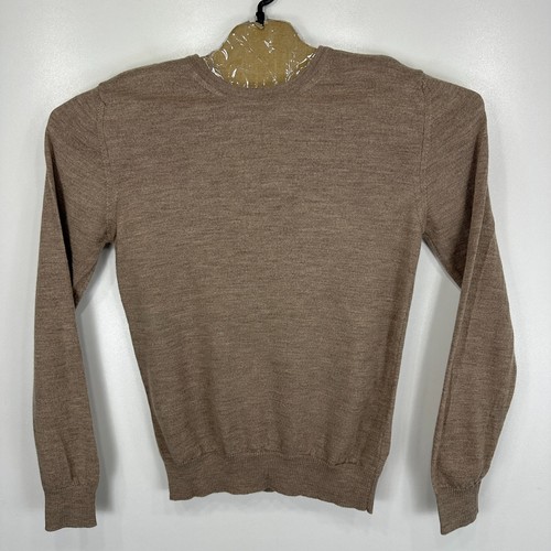 J.Lindeberg Sweater Men's Jumper Small Beige Knit Merino Wool Pullover Crew Neck - Picture 1 of 9