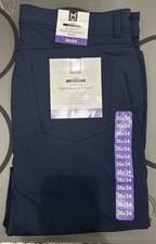 Member's Mark Men's Slim Fit Casual Pants Navy 36x34 Moisture Wicking UPF 30
