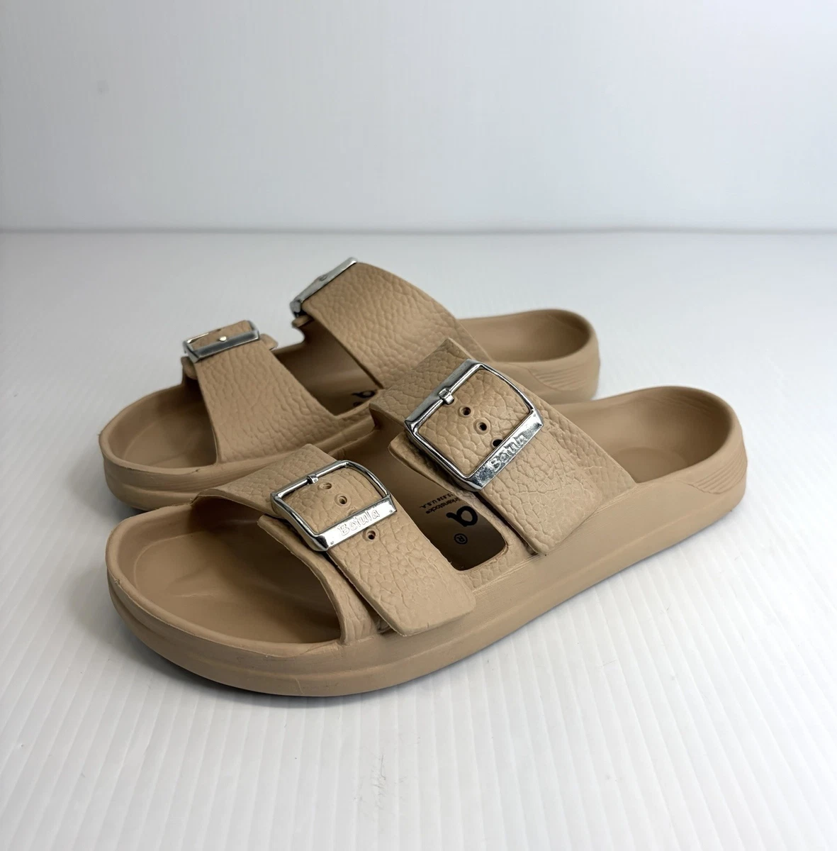 Betula Birkenstock Brown/Tan Suede Double Strap Sandals Sz 41 (M 8/8.5W 10/10.5) Betula Birkenstock Brown/Tan Suede Double Strap Sandals Sz  main image 4