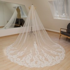 Sequined Lace Veil Baroque Wedding Veil Handmade Lace Wedding Veil
