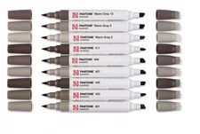 Talens 9pk Pantone Double Ended Artist Sketch Markers Ink Warm Gray NEW Copic