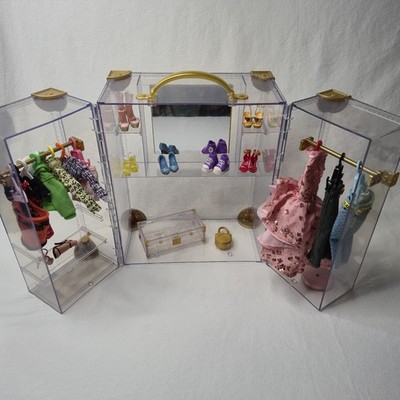 Rainbow High Deluxe Fashion Closet Acrylic Wardrobe & Clothing, Shoes, Hangers