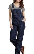 Genuine Dickies Carpenter Dark Blue Denim Cotton Bib Overalls Sz. XL