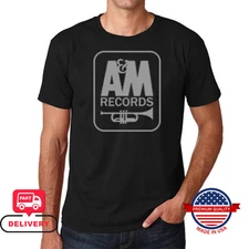 A&M Records T-Shirt Retro American Music Label Tee Vintage Style Herb Alpert NEW