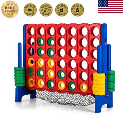 Giant 4-in-A-Row Connect Game | Jumbo 42 Rings, 3.5FT for Indoor & Outdoor Fun