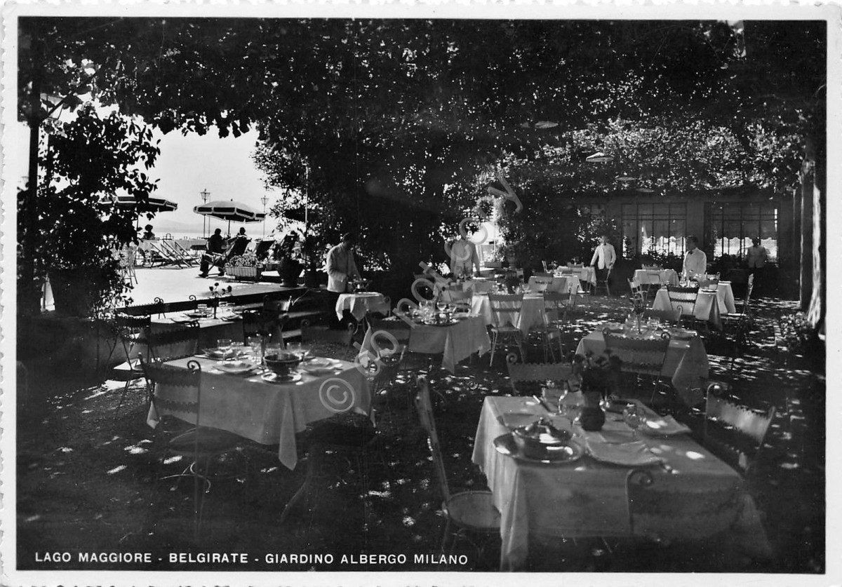 Cartolina - Postcard - Belgirate - Albergo Milano - Giardino - NVG (Verbania)