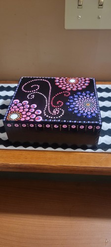 Decorative Hand Painted Wooden Trinket Box