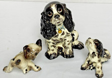 Vintage Hagen-Renaker Butch Dot Dash Cocker Spaniel Figurine Family Set