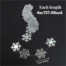 Décorations Suspendues Flocon De Neige 2 Pièces Guirlande Papier Éventails