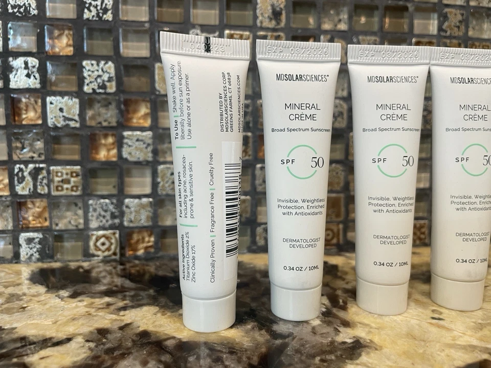 Paquete 4 MD Solar Sciences crema mineral FPS 50 protector solar 0,34 oz ea = 1,36 oz Foto 3 de 4