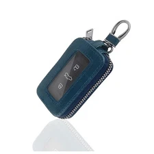  Car Key Cover,Leather Key Fob Case with Keychain & Carabiner,Universal Smart 