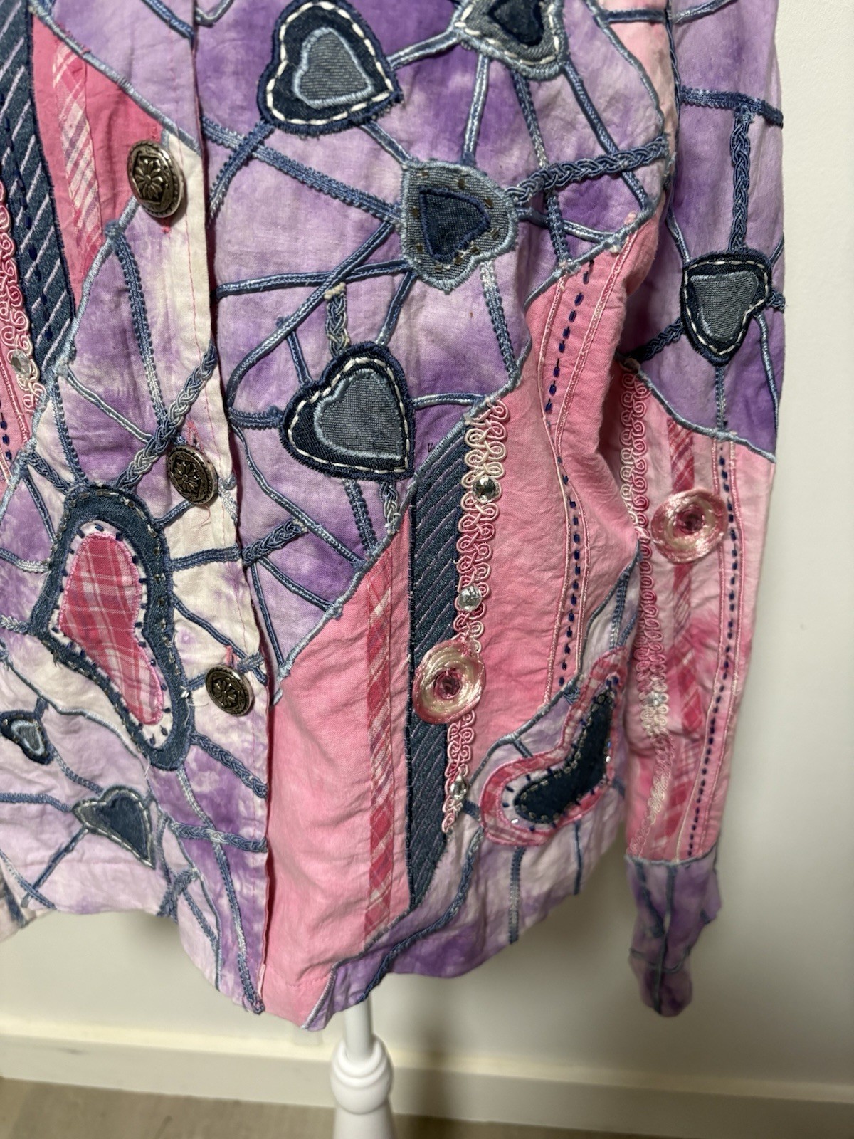 VTG Boho Carrie Allen Patchwork Patchwork Jacket … - image 7