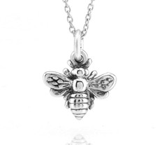 Sterling Silver Tiny Bumble Bee Charm Necklace
