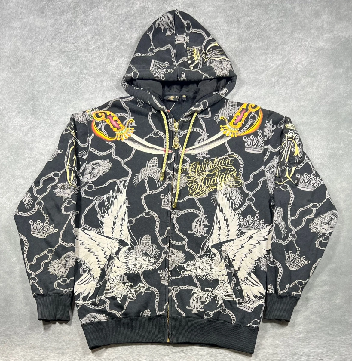Christian Audigier Black Hoodies for Men for Sale | Shop Men's