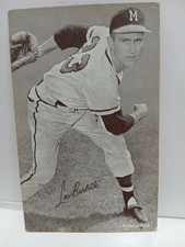 1947-66 Exhibits Supply Co. Baseball Card Lew Burdette *VG/EX*