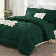 Full Size Comforter Sets Emerald Green - 7 Pieces Bed in a Bag Full, Luxury Soft