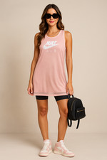 Nike Air Dress Womens 1X Pink Mesh Overlay Lined Shift Athleisure Mini Sports