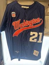 Washington Black Senators 1938 Blue Jersey Headgear Classics Size Small # 21