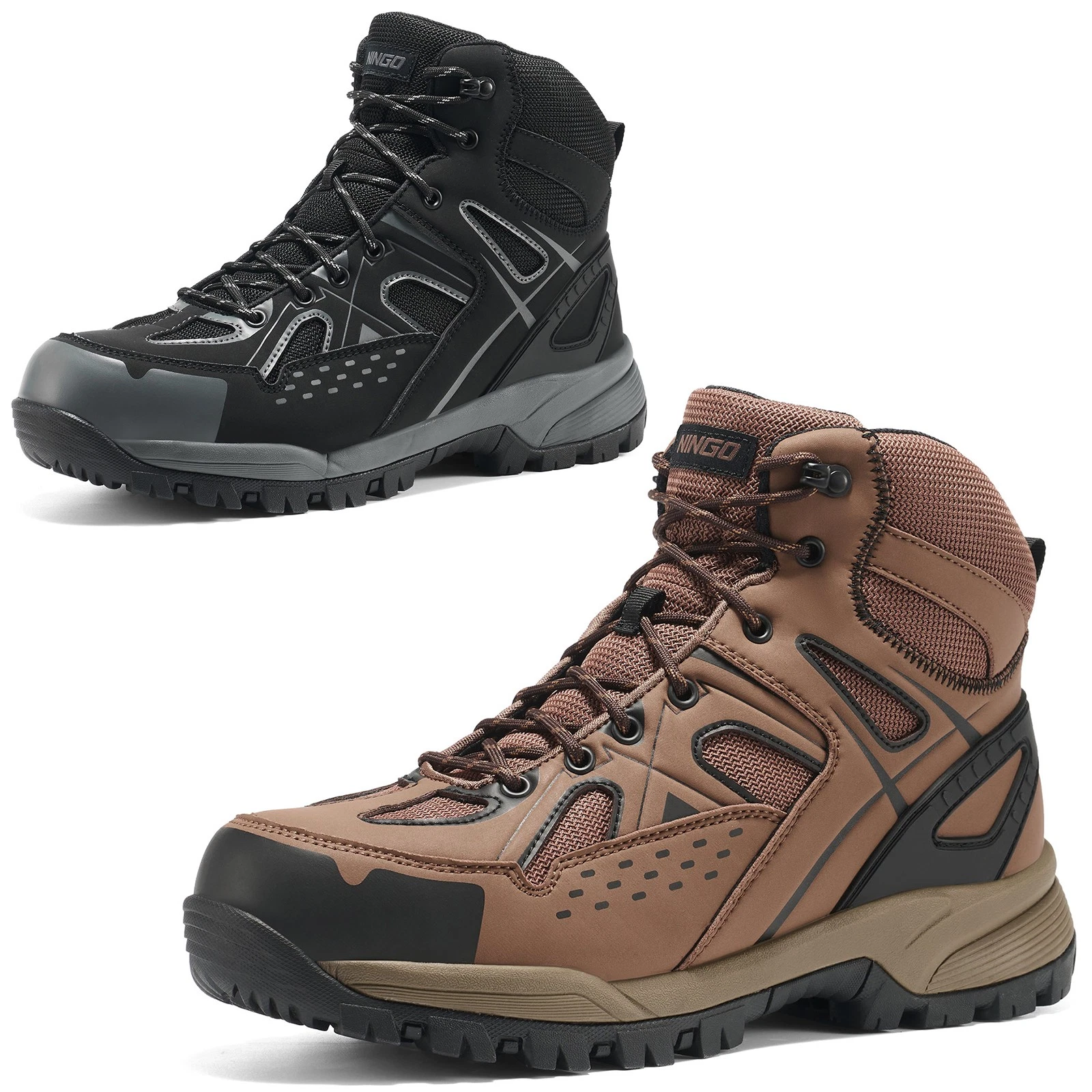 NINGO Men Waterproof Steel Toe Work Boots 6'' Leather Safety Boots Hiking Boots
Opens in a new windo