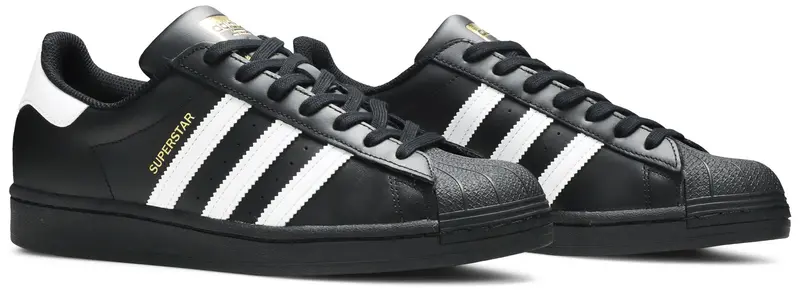 Size 10.5 - adidas Superstar Core Black White for sale