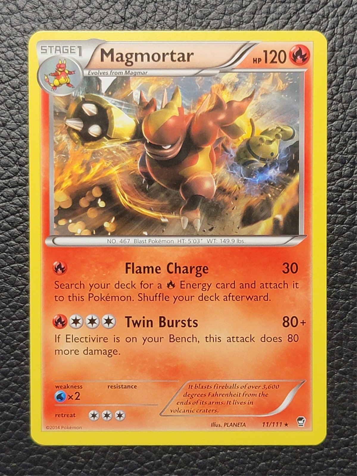 Pokémon TCG Magmortar Rare XY Furious Fists 11/111, Excellent