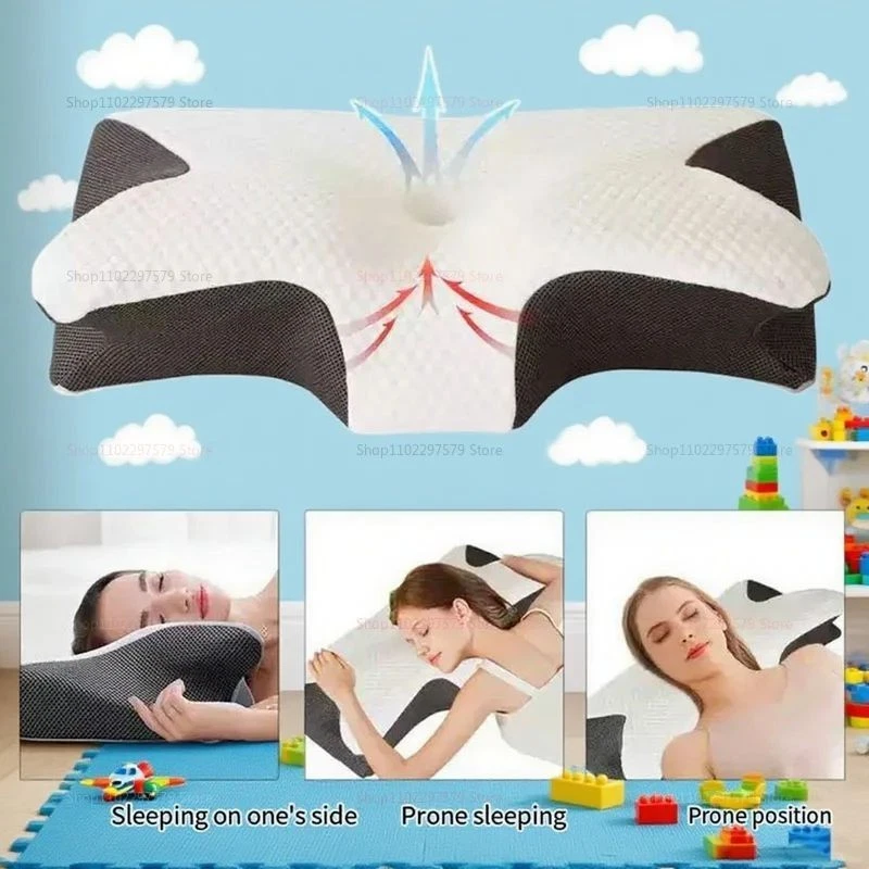 Ergonomic Memory Foam Neck Pillow Cervical Spine Support Sleep Pain Relief Anti - Image 2 of 4