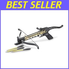 Ambidextrous Self-Cocking Crossbow - 80 lbs, 225 FPS, 3 Aluminum Arrows Included