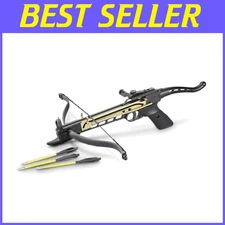 Ambidextrous Self-Cocking Crossbow - 80 lbs, 225 FPS, 3 Aluminum Arrows Included