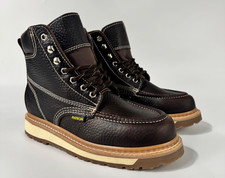 MENS ANKLE WORK BOOT LACE UP STYLE SOFT/ROUND TOE RUBBER SOLE HANDMADE IN MEXICO