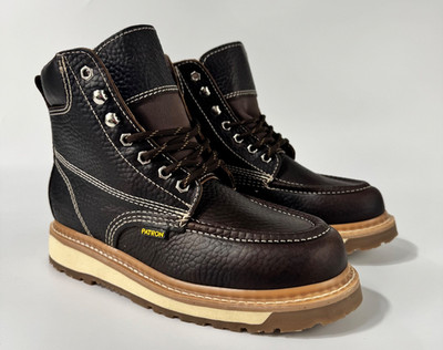 MENS ANKLE WORK BOOT LACE UP STYLE SOFT/ROUND TOE RUBBER SOLE HANDMADE IN MEXICO