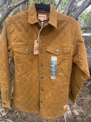 RedHead Shirt Jacket Men's Small Bark Camel Quilted Snap Ranch Eagle Butte ~New