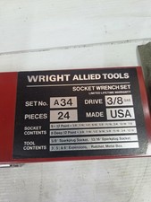 Vintage Wright Allied Tools A34 Socket Set 38 Drive Sae. Usa. Nos Vintage Wright Allied Tools A34 Socket Set 38 Drive Sae. Usa. Nos