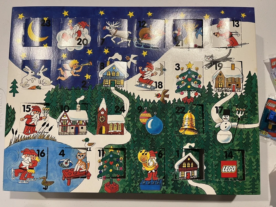 Vintage Lego 1998 Holiday Advent Calendar Set 1298  100% COMPLETE Box MINTY - Image 3 of 4