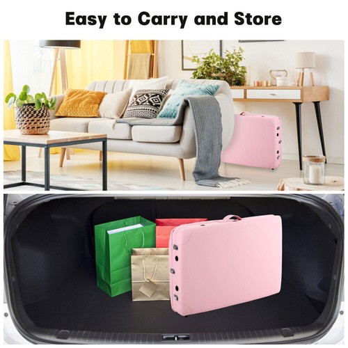 Portable Folding Massage Table Bed Salon Beauty Spa Tattoo Treatment Couch Pink - Picture 7 of 11
