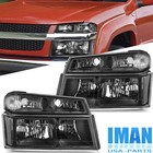 For 2004-2012 Chevy Colorado GMC Canyon Black/White Bumper Headlights Headlamps