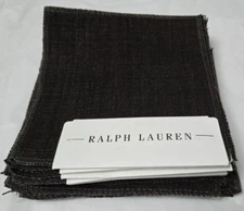 Lauren Ralph Linen Fabric Sample 5.5x5.5" Stonewashed Linen Ebony Brown 21 Pcs