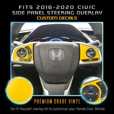 For 2016-2020 Honda Civic Steering Wheel Side Control Overlay Decals Flat Matte